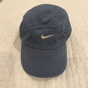 Vintage Nike Hat Cap Strap Back Gray Tailwind 6 Panel Mesh Running Swoosh Y2K